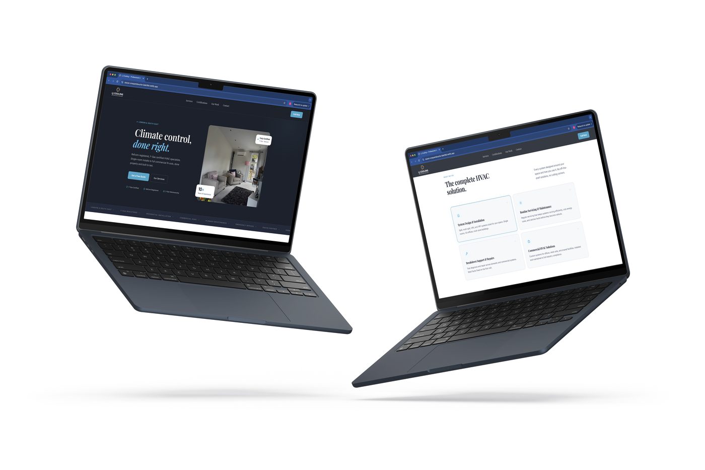 LJ Cooling website by DREAMHAUS